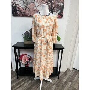 A.N.A A New Approach Women layered dress Size L Off The Shoulder Floral Pullover